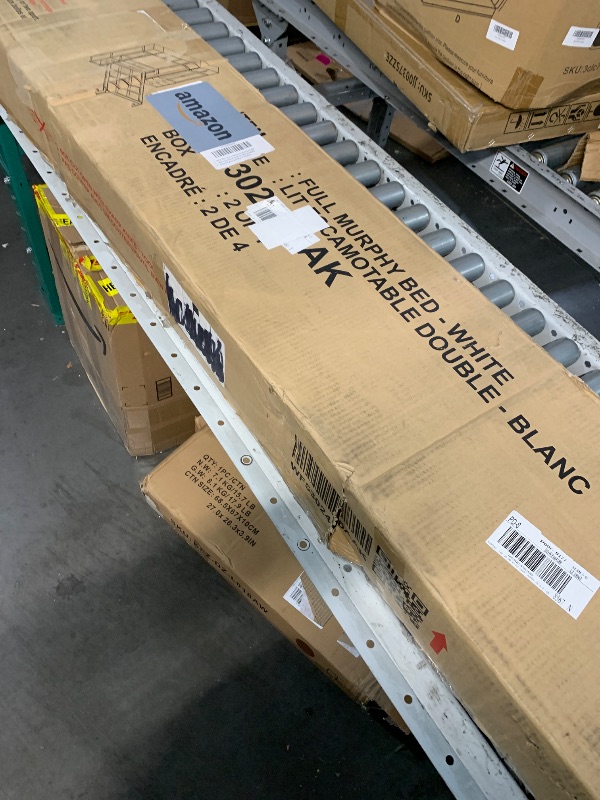 Photo 1 of (incomplete)(missing manual/hardware) YOPTO Full Size Murphy Bed Cabinet with Lockers and Wardrobes,Folding Wall Bed Chest W/Drawers & Solid Frame