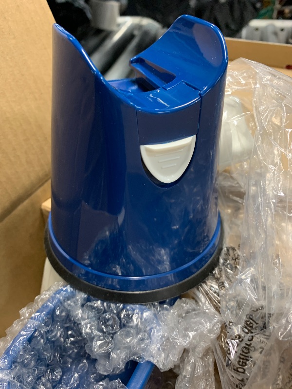 Photo 1 of (used)Cambom Rotary Cheese Grater Hand Crank Cheese Shredder for Fresh Cheese, Vegetable, Nuts, Non-slip Suction Base,Five Blades, Deep Blue