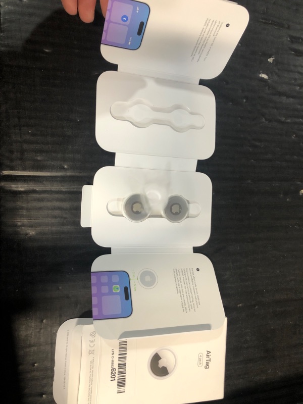 Photo 1 of ***********ONLY 2 IN PACK***************
Apple AirTag 4 Pack. Keep Track of and find Your Keys, Wallet, Luggage, Backpack, and More. Simple one-tap Set up with iPhone or iPad