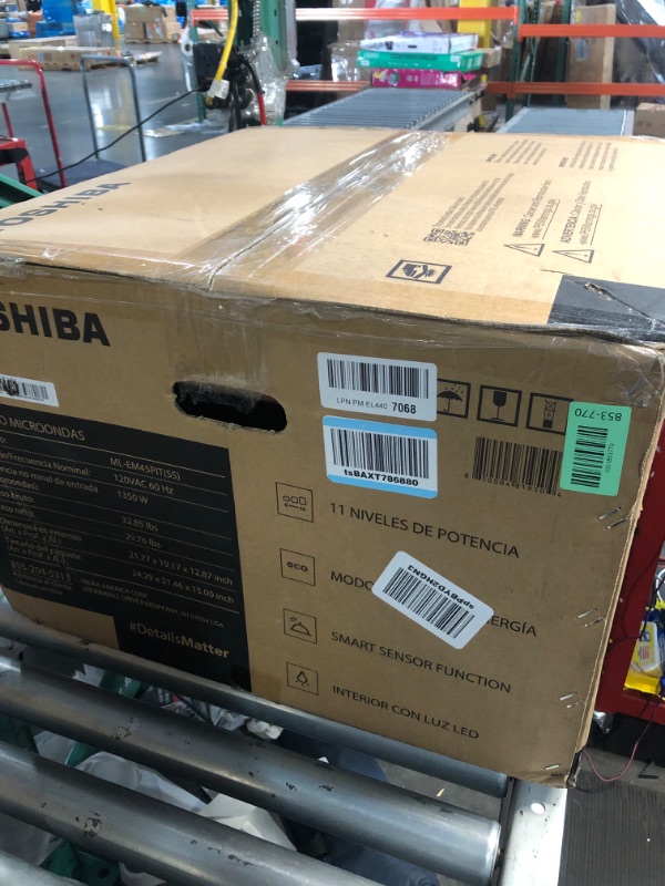 Photo 1 of ***(PARTS ONLY/ MAJOR DAMAGE/ NON FUNCTIONAL)***TOSHIBA ML-EM45PIT(SS) Countertop Microwave Oven with Inverter Technology, Kitchen Essentials, Smart Sensor, Auto Defrost, 1.6 Cu.ft, 13.6" Removable Turntable, 33lb.&1250W, Stainless Steel