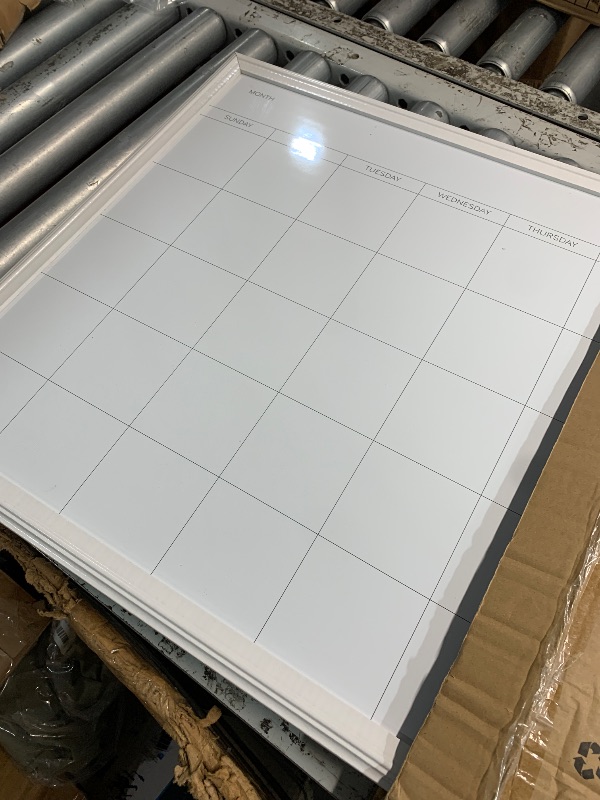 Photo 1 of (see all images) Monthly Calendar Whiteboard Dry Erase Cork Board Combo for Wall, 30" x 20" Magnetic Double-Sided Calendar White Board 