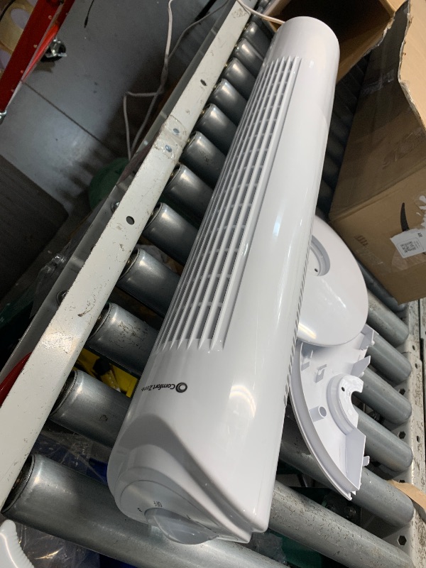 Photo 1 of (WHITE VERSION) (USED/FAIR) Comfort Zone Tower Fan for Bedroom, 32 inch, 3 Speeds, 90 Oscillation, Bladeless Indoor Fan, Built in Carry Handle, Portable Stand Fan, Black