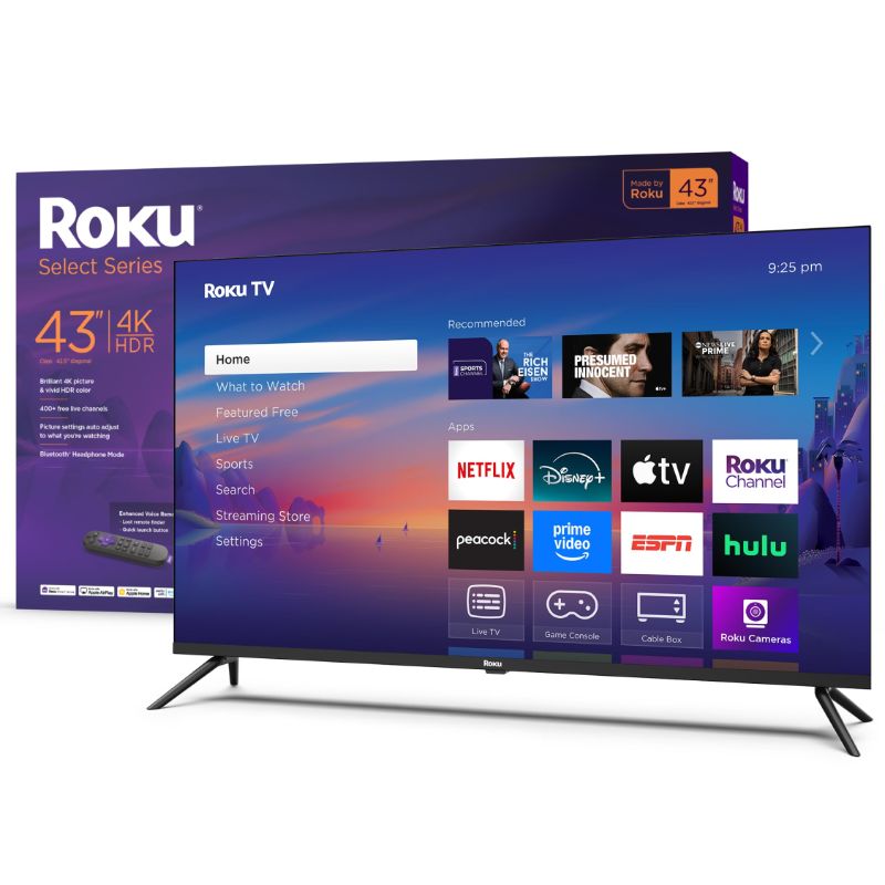 Photo 1 of *************SCREEN CRACKED, NON FUNCTIONAL, FINAL SALE***************
Roku Smart TV 2025 – 43-Inch Select Series, 4K HDR TV – RokuTV with Enhanced Voice Remote – Flat Screen LED Television with Wi-Fi for Streaming Live Local News, Sports, Family Entertai