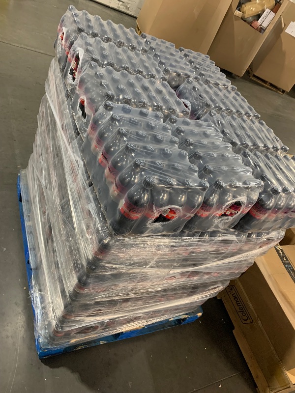 Photo 1 of ***EXP DATE: NOV 3 25*** ***TRAILER/ PICK UP TRUCK PICK UP ONLY***  PALLET OF Coca-Cola Zero Sugar Cherry Diet Soda Soft Drink, 16.9 fl oz, ABOUT 70 PACKS 