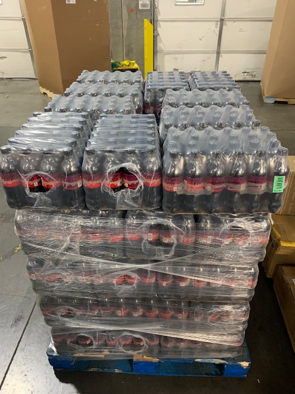 Photo 1 of ***EXP DATE: NOV 3 25*** ***TRAILER/ PICK UP TRUCK PICK UP ONLY***  PALLET OF Coca-Cola Zero Sugar Cherry Diet Soda Soft Drink, 16.9 fl oz, ABOUT 70 PACKS 