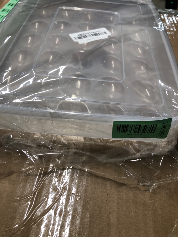 Photo 1 of ***DAMAGED - SEE NOTES/PICTURES*** Hamiggaa Covered Egg Holder for Refrigerator,30 Deviled Egg Tray with Lid,Plastic Egg Containers,Fridge Egg Dispenser Egg Storage Box