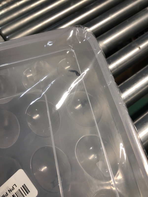 Photo 1 of ***DAMAGED - SEE NOTES/PICTURES*** Hamiggaa Covered Egg Holder for Refrigerator,30 Deviled Egg Tray with Lid,Plastic Egg Containers,Fridge Egg Dispenser Egg Storage Box