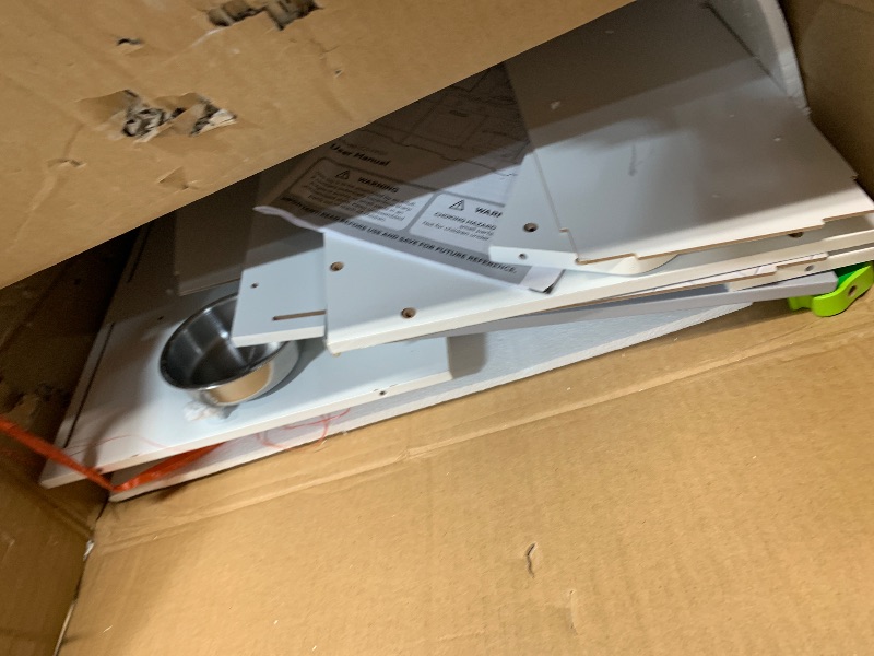 Photo 1 of **************FOR PARTS ONLY-MISSING PIECES*****************
Play Kitchen for Kids, Wooden Play Kitchen with Toy Storage System, 21pcs Accessories Included, Oven Faucet, Microwave, Ice Maker, BBQ, with Lights & Sounds Kitchen Playset Gift for Ages 3+