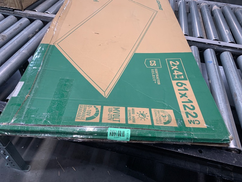 Photo 1 of ***CRACK IN ONE CORNER***Lithonia Lighting CPX 2x4 LED Flat Panel Light, 2 Ft. x 4 Ft. LED Light Panel, Ceiling Lighting Fixture, 4000/5000/6000 Adjustable Lumens, 3500K/4000K/5000K Switchable CCT, Smooth Satin Lens, White