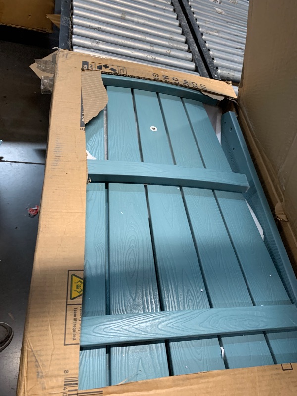 Photo 1 of **PARTS ONLY** Flash Furniture Savannah Poly Resin Wood Adirondack Rocking Chair - All Weather Sea Foam Polystyrene - Stainless Steel Hardware