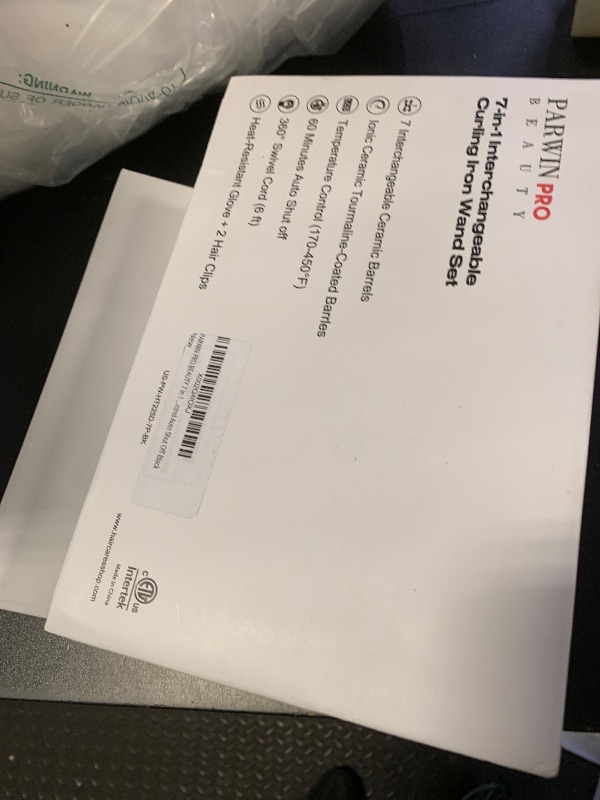 Photo 1 of PARWIN PRO BEAUTY 7 in 1 Curling Iron Wand Set,Dual Voltage Curling Wand with 7 Interchangeable Diamond Ceramic Hair Curler Wands with LCD Temperature Control Auto Shut Off Black