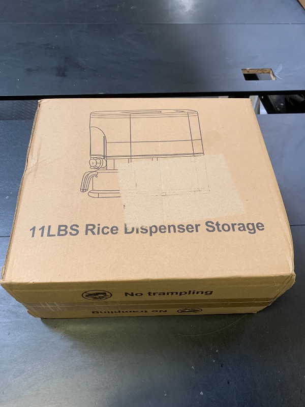 Photo 1 of 11 Lbs Rice Dispenser, Dry Food Storage Container with Scale Measuring Cup, BPA-Free Household for Kitchen Pantry Organization, White