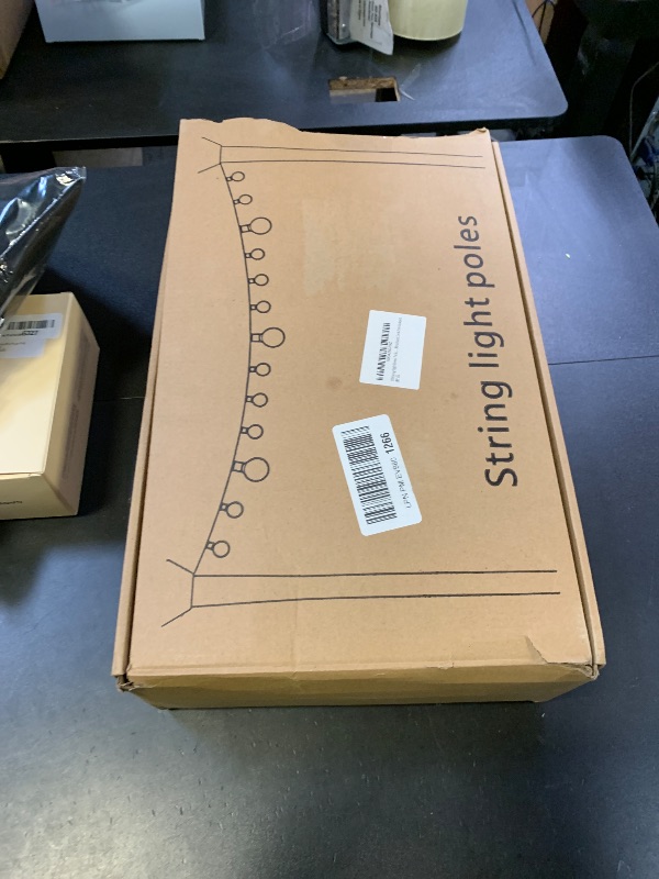 Photo 1 of 10Ft String Light Poles 4 Pack,Light Poles for Outside Lights,Outdoor with Fence Brackets Hanging Lights,Metal Stand Deck Patio Backyard