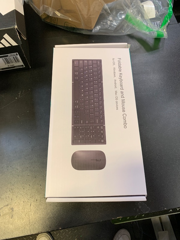 Photo 1 of Foldable Keyboard and Mouse, USB-C Rechargeable Folding Wireless Bluetooth Keyboard Combo, Full-Size Portable Travel Keyboard & Mouse for Business Travel, Compatible with Laptop iPad Tablet