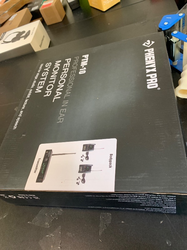 Photo 1 of Phenyx Pro Wireless in Ear Monitor System, True Stereo UHF IEM, in Ear Monitors for Musicians, Metal Stage Monitor w/ 89 Frequencies, Rack Mount, for Studio/Band (2 Bodypacks with Transmitter)