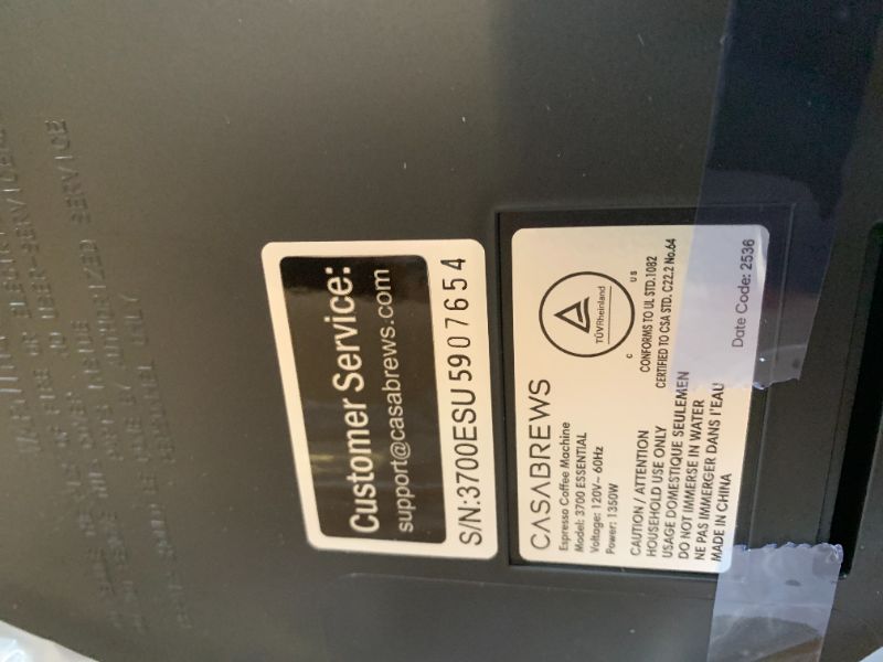 Photo 1 of CASABREWS 3700 Essential Espresso Machine 20 Bar, Stainless Steel Cappuccino & Latte Coffee Maker with Steam Frother for Home, 43.9oz Water Tank, Silver