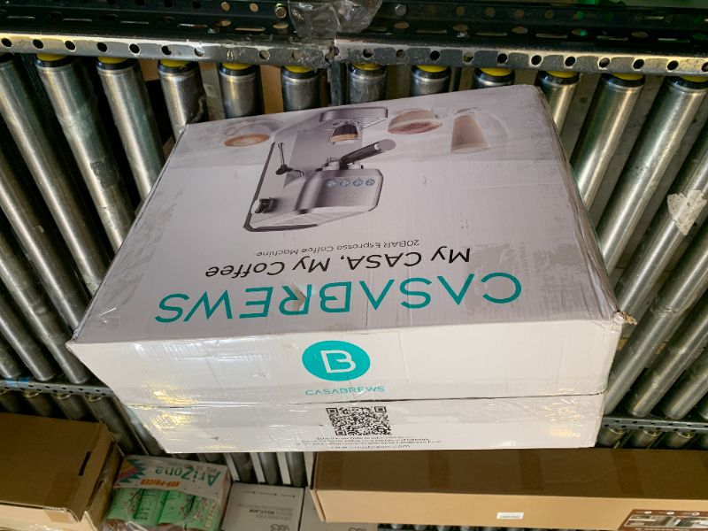 Photo 1 of CASABREWS 3700 Essential Espresso Machine 20 Bar, Stainless Steel Cappuccino & Latte Coffee Maker with Steam Frother for Home, 43.9oz Water Tank, Silver