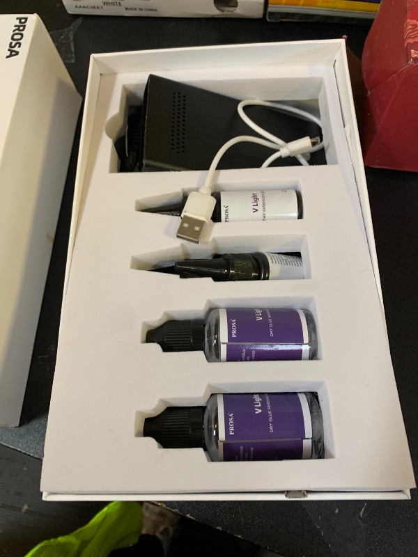 Photo 1 of V Light Hair Extension Kit, V Light Hair extension machine *1, V light remover machine * 1, V Light glue 20ml * 6, V Light glue remover 20ml * 6 (Black machine set)