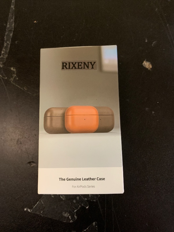 Photo 1 of RIXENY Genuine Leather Case Compatible with AirPods Pro 3 (3rd Gen 2025) - Luxury Elegant Style Protective Cover, Adjustable Braided Lanyard, Rugged Hard Shell & Develops Patina Over Time, Red Brown