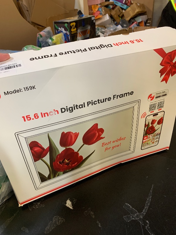 Photo 1 of 64GB 15.6" Frameo Digital Picture Frame WiFi, Large Electronic Photo Frames 1920 x 1080 IPS FHD Touch Screen, Send Photos from Your Phone from Anywhere, Best Gifts for Parents and Grandparents