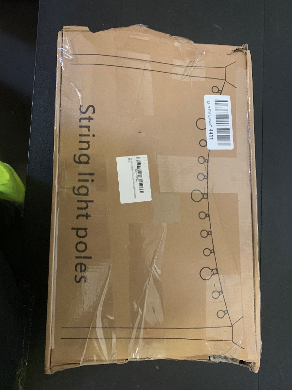 Photo 1 of 10Ft String Light Poles 4 Pack,Light Poles for Outside Lights,Outdoor with Fence Brackets Hanging Lights,Metal Stand Deck Patio Backyard