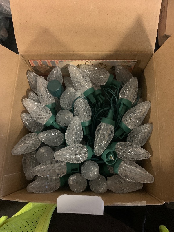 Photo 1 of C9 Christmas Lights Outdoor, 100 FT 150 LED Connectable C9 String Lights with 8 Modes and Timer Extendable Xmas Tree Patio Roofline Garden Yard Holiday Party Indoor Outdoor Decoration, Warm White