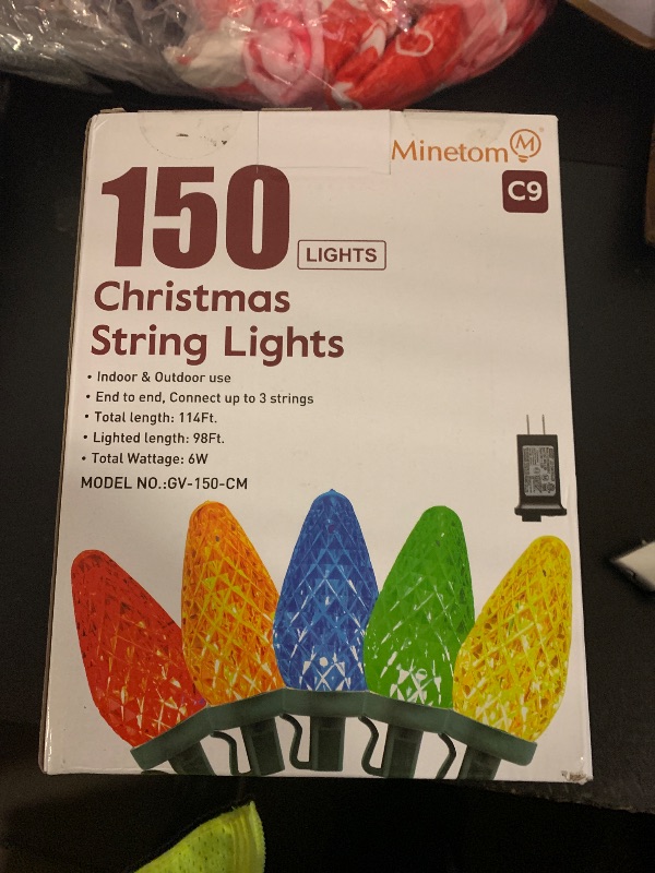 Photo 1 of C9 Christmas Lights Outdoor, 100 FT 150 LED Connectable C9 String Lights with 8 Modes and Timer Extendable Xmas Tree Patio Roofline Garden Yard Holiday Party Indoor Outdoor Decoration, Warm White