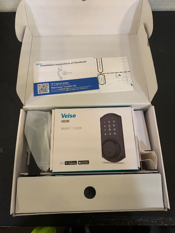 Photo 1 of Veise VE06-H Smart Front Door Lock Set, App Control, Keyless Entry Deadbolt with Lever Handle, Electronic Digital Touchscreen Keypad, Auto Lock, Easy Install, Matte Black