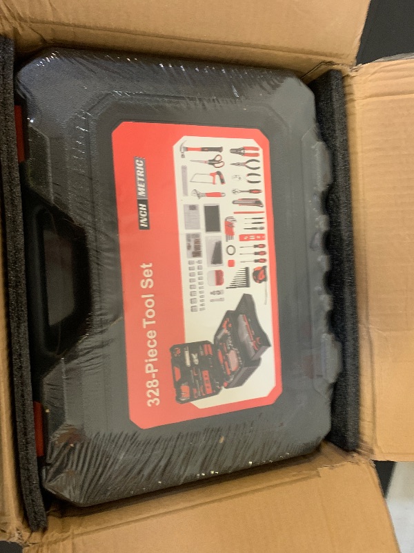 Photo 1 of **INCOMPLETE, MISSING PARTS** Tool Set - Tool Kit Toolbox Storage Case with Drawer, General Household Hand Tool Kit Perfect for Home & DIY Repairs