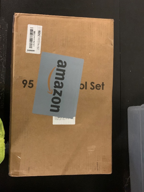 Photo 1 of TLGREEN 95 Piece Tool Set, Tool Kit, Mechanics Tool Set, Portable Toolbox with Adjustable Wrench Pliers Socket Bits, with Plastic Toolbox, for House Apartment Garage (Red)