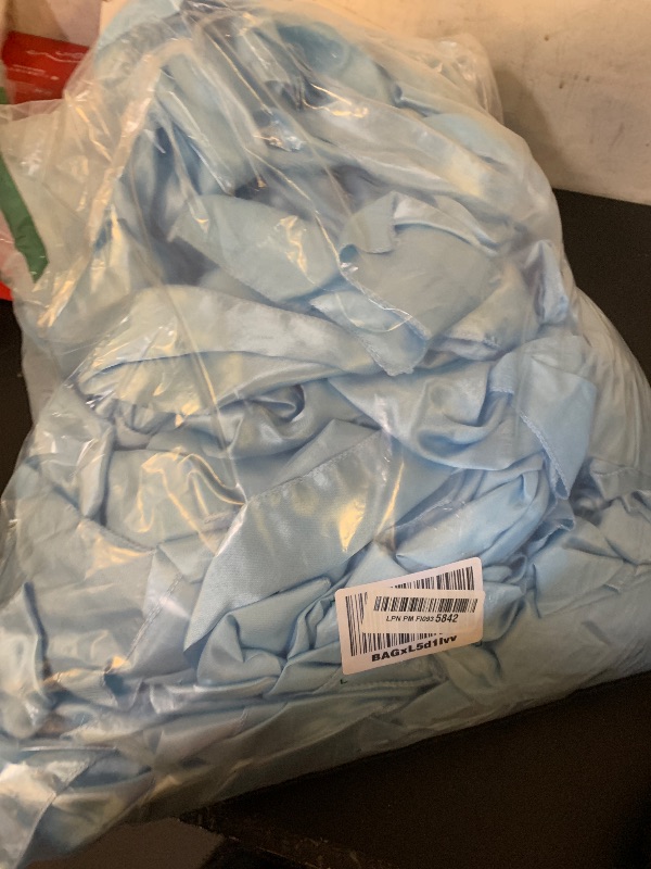 Photo 1 of 100 PCS Satin Chair Sashes Decorative Bow Chair Sashes Ties Back Ribbon Bows Chairs Cover Band for Wedding Birthday Party Ceremony Reception Events Banquet Home Kitchen Decor(7 x108 inch,Baby Blue)