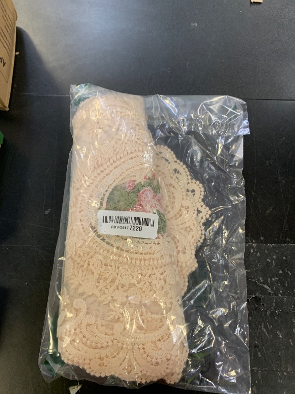 Photo 1 of 10 Packs Lace Placemats Retro French Crochet Table Placemats Cup Mat Handmade Embroidered Crochet Table Mats Hollow Vase Place Mats for Home Kitchen Wedding Decoration(12x17inches)