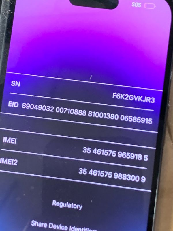 Photo 1 of Apple iPhone 14 Pro (Renewed), 128GB, Deep Purple - Unlocked