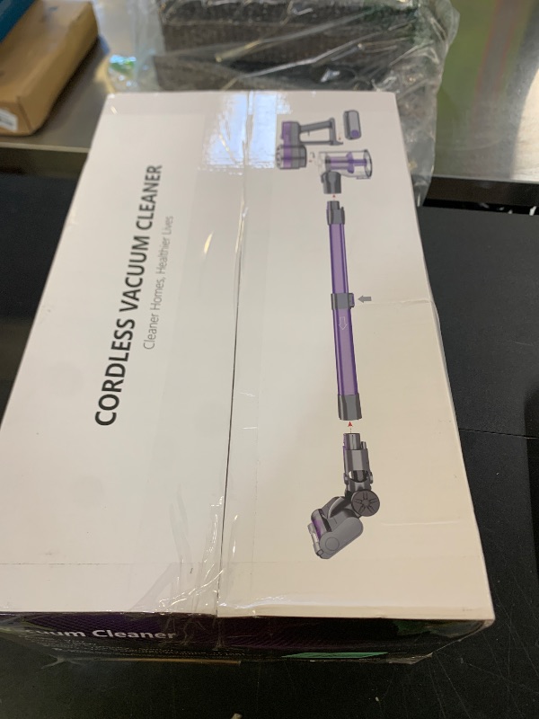Photo 1 of Cordless Vacuum Cleaner,Vacuum Cleaners for Home with Super Suction,Lightweight Stick Vacuum with 35 Mins Runtime,Rechargeable Cordless Vacuum for Carpet, Tile, Pet Hair, Hardwood Floors(Dark Purple)