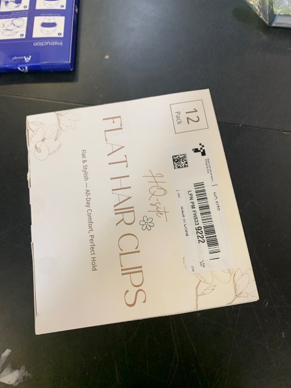 Photo 1 of 12 Pack Flat Hair Clips for Women – Matte Neutral Square Claw Clips, Flat Barrettes & Flower Pins in Black, Blonde,Light Brown & Dark Brown, Soft Touch Hair Accessories for Thick & Thin Hair