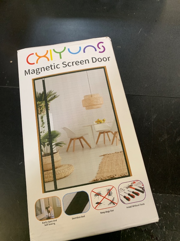Photo 1 of CHIYUNS Reversible Left Right Side Opening Screen Door Mesh Magnetic Closure Heavy Duty, Self Closing Fiberglass Bug Net with Magnet for Sliding Doors & Doorway, Pet Friendly, 36 x 80 inch