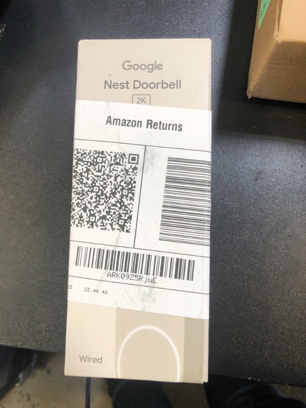 Photo 1 of Google Nest Doorbell (Wired, 3rd Gen) - 2K Video and Gemini, Live View, Night Vision, 2-Way Audio - Works with Google Home - 2025 Model - Linen