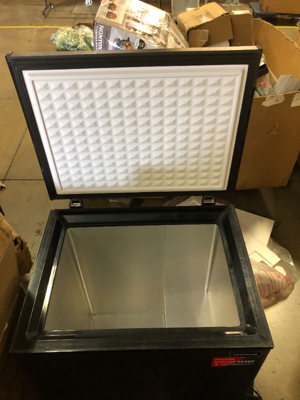 Photo 1 of FRIGIDAIRE EFRF7003-BLACK Chest Deep Freezer, 7 Cu. Ft, Black Adjustable Thermostat-Removable Vinyl Coated Wire Basket-Easy Defrost Drain