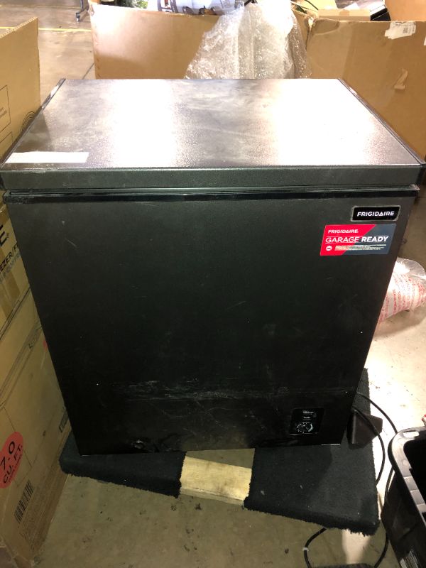 Photo 1 of FRIGIDAIRE EFRF7003-BLACK Chest Deep Freezer, 7 Cu. Ft, Black Adjustable Thermostat-Removable Vinyl Coated Wire Basket-Easy Defrost Drain