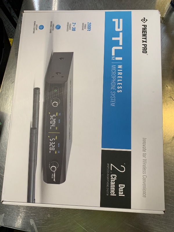 Photo 1 of Phenyx Pro UHF Wireless Microphone System w/ 2x30 Tunable Frequencies, Metal Cordless Mic Set, 200 ft Range, 2 Bodypacks & Headsets/Lapel Mics for Speaking, Singing, Church, DJ (PTU-52-2B)