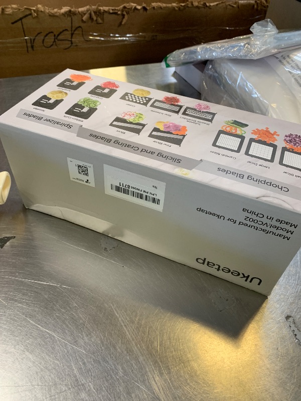 Photo 1 of 12 Blade All-in-1 Vegetable Chopper Mandoline Slicer with Container, Spiralizer with Containers, Food Chopper, Onion Chopper, Veggie Cutter for Salad, Kitchen Gadgets Accessories Essentials, White