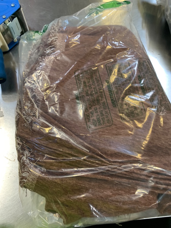 Photo 1 of MYSKY HOME Chocolate Couch Cover Non Slip Dog Sectional Sofa Cover for 3 Cushion Couch Sofa Slipcover with Tassels Futon Cover Non Slip Washable Furniture Protector Cover for Pet, Cat, 91"x118"