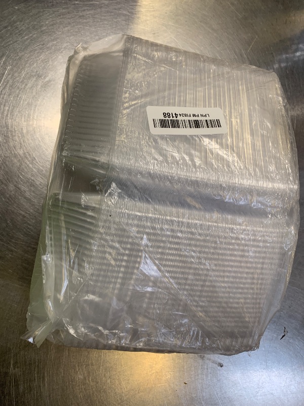 Photo 1 of 100 Pcs Pie Container with Lid Clear Plastic Medium Dome Hinged Lid Single Slice Container for 7"-10" Diameter Cake or Pie, Dessert, Food Box, Take out Packaging for Home, Bakery and Coffee Business