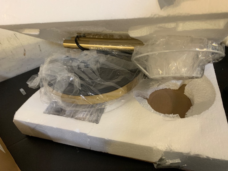 Photo 1 of YJSQOEOE Modern Floor Lamp with 3 Color Temperatures, Foot Switch Standing Lamps for Living Room,Tall LED Standing Lamps for Living Room, Bedroom, Office, Beige Pleated Shade, 9W Bulb Included, Gold