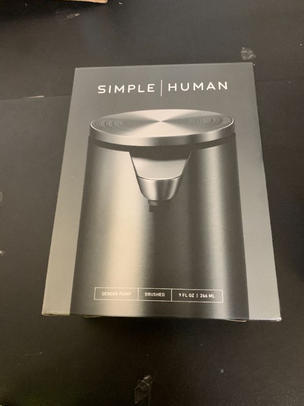 Photo 1 of simplehuman 9 oz. Touch-Free Automatic Rechargeable Sensor Pump, Brushed Stainless Steel, New