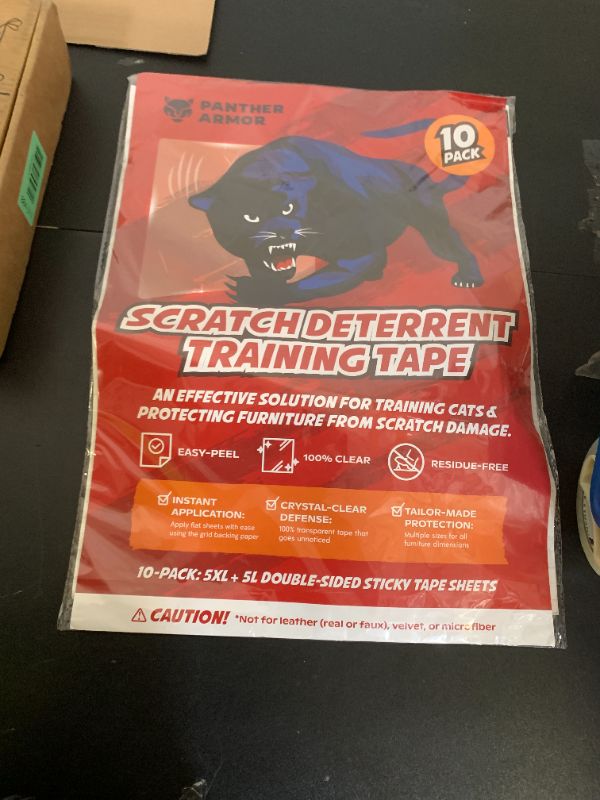 Photo 1 of 10 Pack Cat Scratch Furniture Protector Tape Sheets – Double-Sided Sticky Training (5 XL, 5 Large) – Anti-Scratch Couch & Sofa Guard – Clear – Not for Leather, Velvet, Microfiber