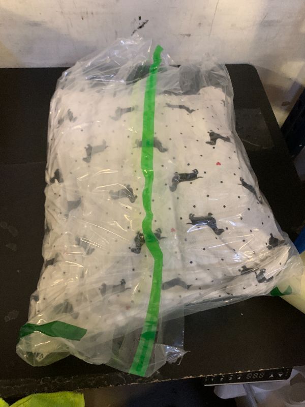 Photo 1 of Comfort Spaces Cotton Flannel Sheets Queen Size, Ultra Soft Flannel Sheet Set with 14" Elastic Pocket , Novelty Print Warm Flannel Bedding, Black Dog 4 Piece