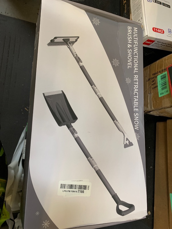 Photo 1 of **INCOMPLETE** Ice Scrapers for Car Windshield, 47.3" Extendable Snow Brush for Car, 3-in-1 Heavy Duty Aluminum Car Snow Brush and Ice Scraper with Foam Grip for SUV Truck Windows