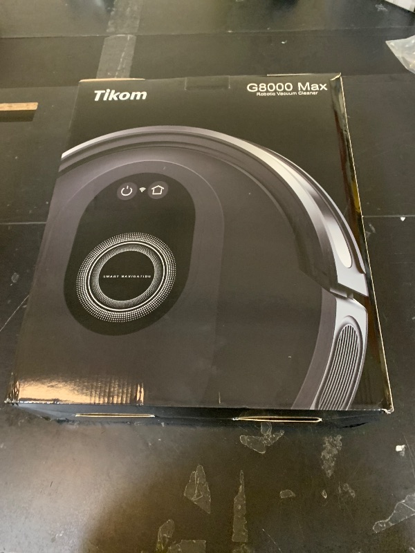 Photo 1 of Tikom Robot Vacuum and Mop Combo, 5000Pa Robotic Vacuum Cleaner, 150 Min Max, App & Remote Control, Ideal for Hard Floor, Carpet, Pet Hair, Self-Charge(G8000 Max)
