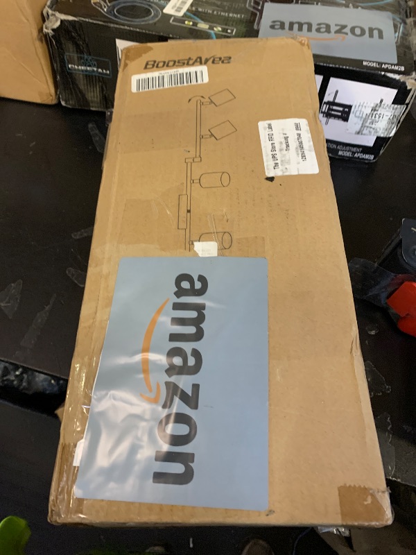 Photo 1 of BoostArea LED 6 Light Track Lighting Kit, Black 6 Way Ceiling Spot Lighting, Flexibly Rotatable Light Head for Kitchen, Living Room, Bedroom, GU10 Bulb Not Included